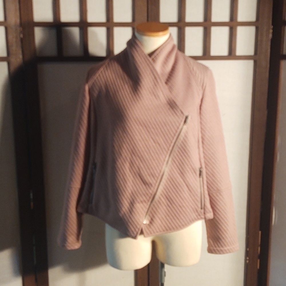 BB Dakota Mauve Asymmetrical Zipper Closure Jacket Sz L
